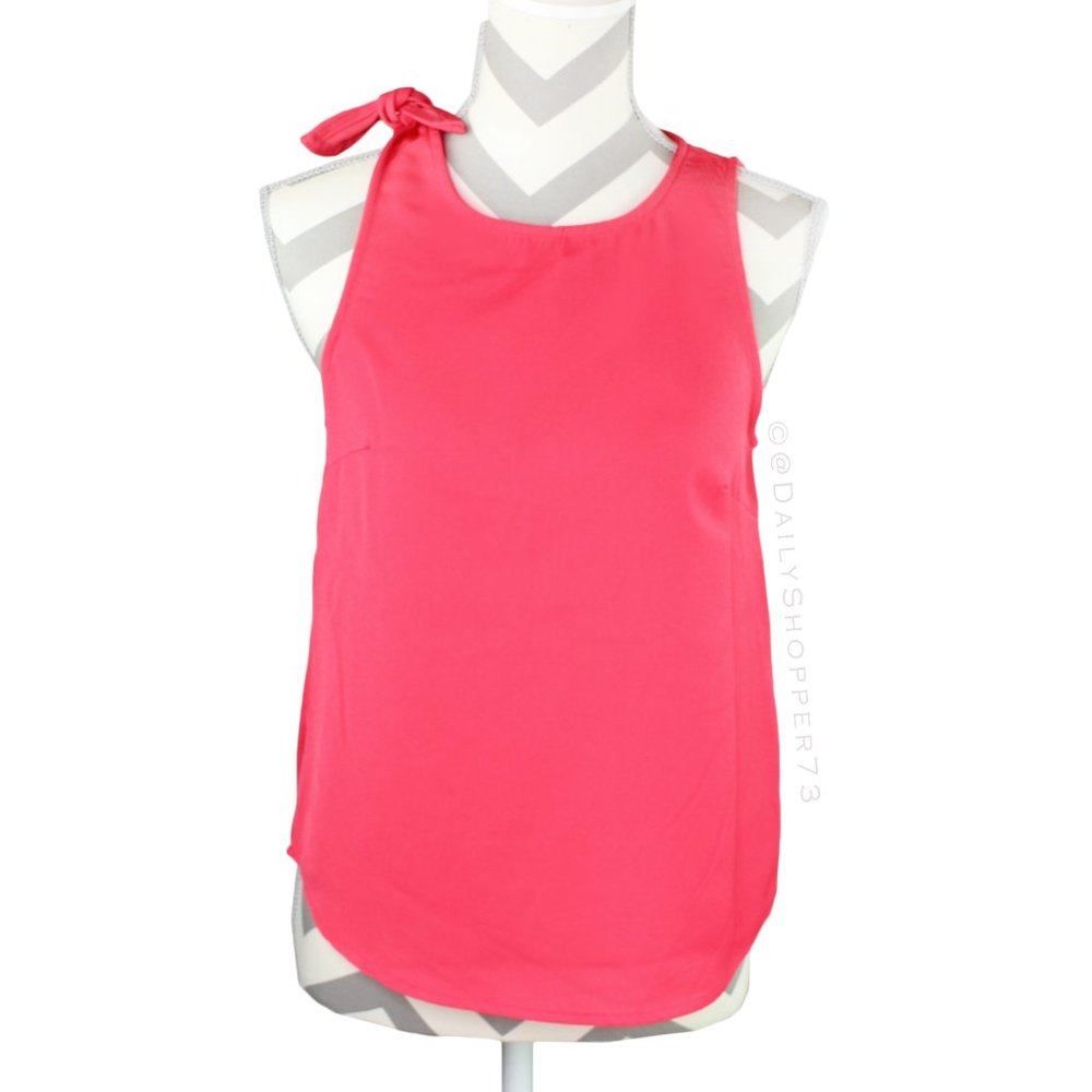 14th & Union Nordstrom Women's Shoulder Tie Sleeveless Blouse - Coral